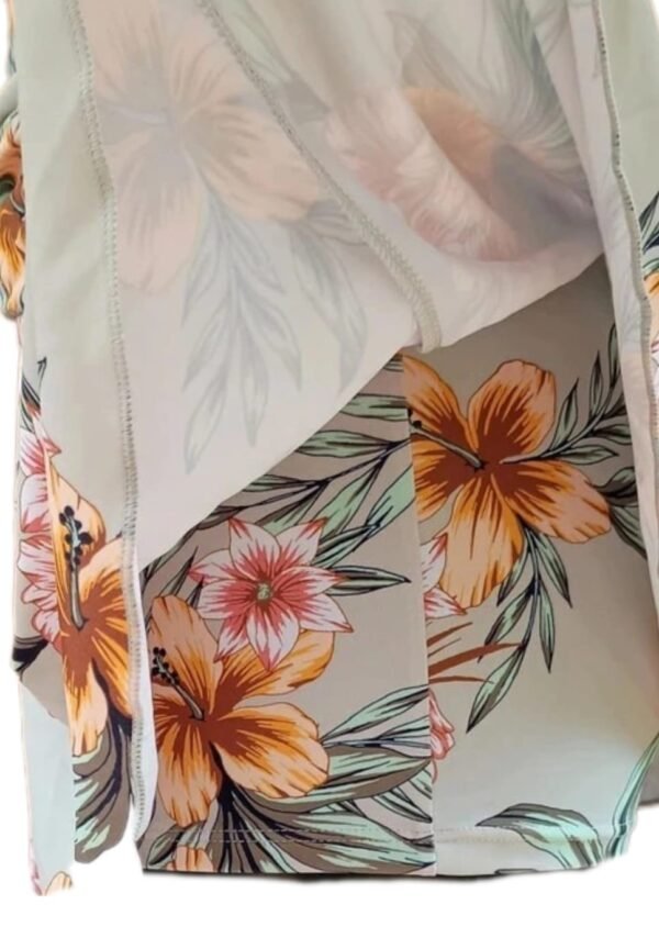 Traje de baño de una pieza SHEKINI con escote en V retro para mujer, falda y cintura fruncida