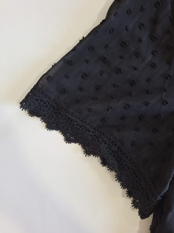 Blusa de cuello en v, camisa de encaje, casual y elegante